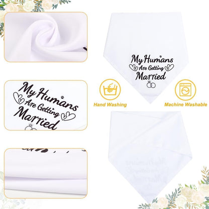 Engagement Gifts for Dog Lovers, 2 Pack Dog Wedding Outfit Bandanas, Amazing Wedding Gifts for Couples Who Own Pets, Ideal Presents for Bride and Groom, Hen Party, Engagement Decoration - L