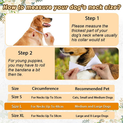 Engagement Gifts for Dog Lovers, 2 Pack Dog Wedding Outfit Bandanas, Amazing Wedding Gifts for Couples Who Own Pets, Ideal Presents for Bride and Groom, Hen Party, Engagement Decoration - L