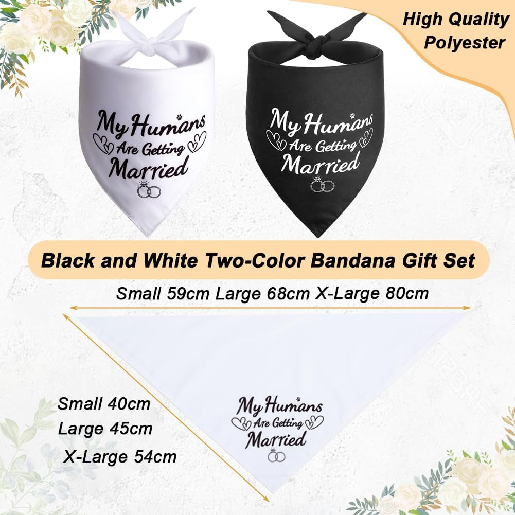 Engagement Gifts for Dog Lovers, 2 Pack Dog Wedding Outfit Bandanas, Amazing Wedding Gifts for Couples Who Own Pets, Ideal Presents for Bride and Groom, Hen Party, Engagement Decoration - L